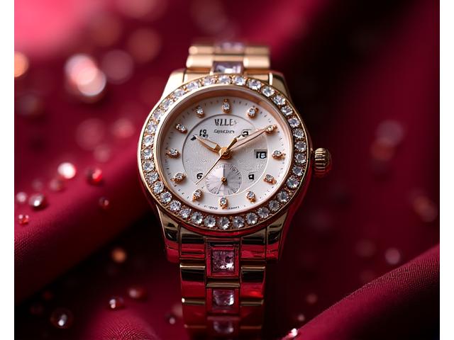 Luxuriöse Damenuhr mit Edelsteinen